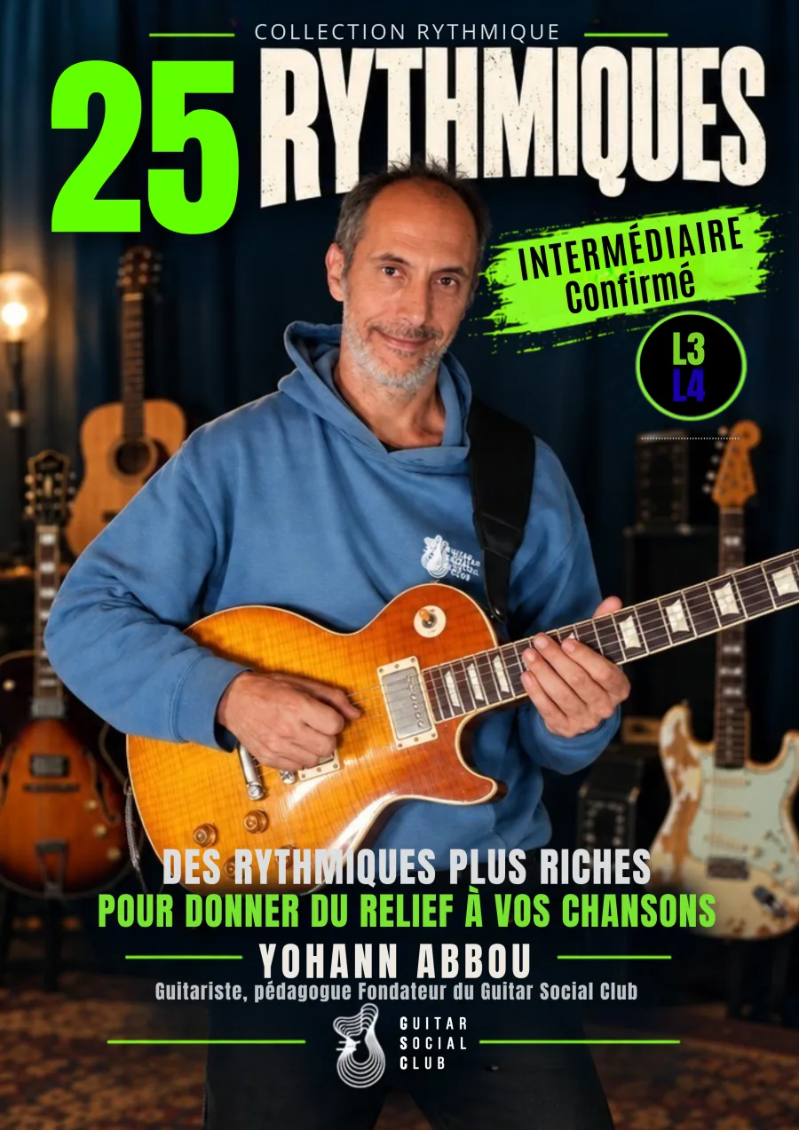 Couverture rouge du volume 2 25 rythmiques qui transformeront votre jeu