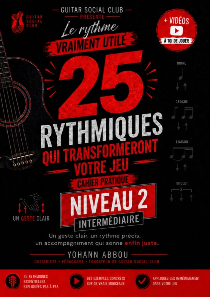 Couverture rouge du volume 2 25 rythmiques qui transformeront votre jeu