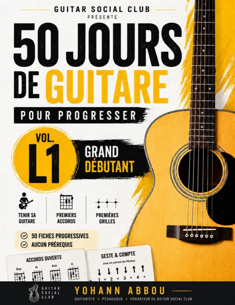 Couverture du Bundle Gold 50 jours de guitare pour progresser collection complète L1 à L8