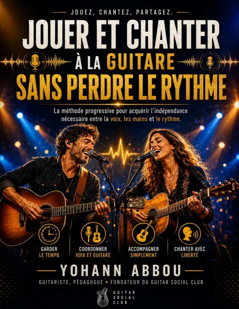 Livre Jouer et chanter à la guitare sans perdre le rythme : Contenu structuré pour progresser vite : notions essentielles, exercices guidés et repères concrets pour appliquer immédiatement la méthode en pratique réelle. pour progresser à la guitare avec une méthode claire