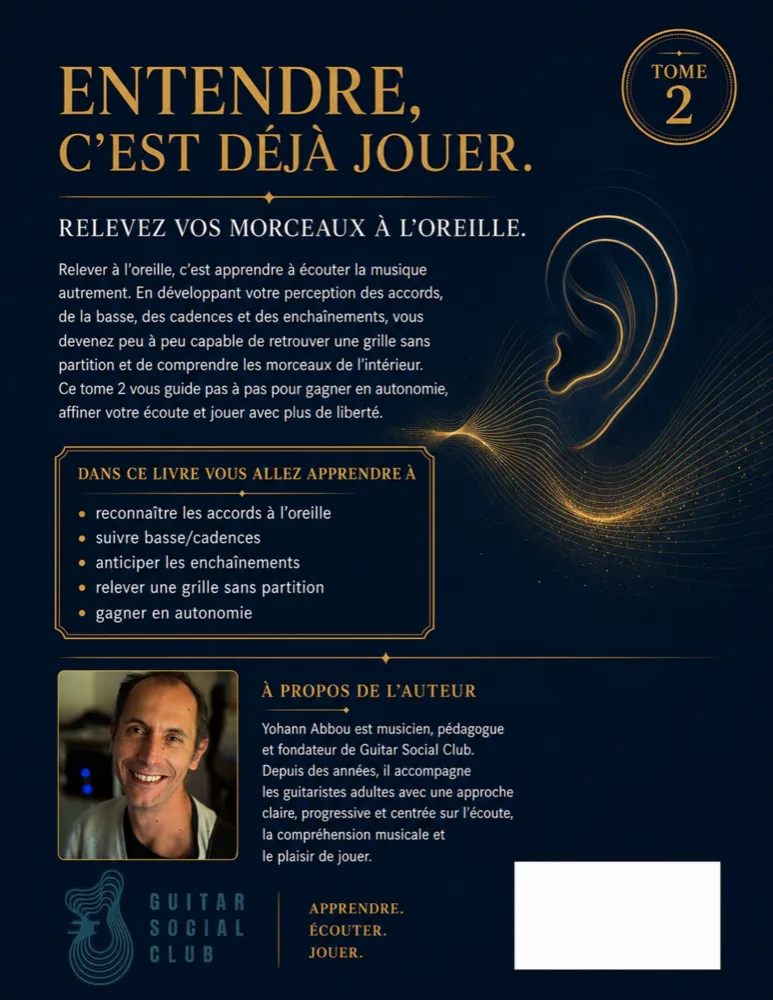 Livre La guitare à l’oreille - Tome 2 : Contenu structuré pour progresser vite : notions essentielles, exercices guidés et repères concrets pour appliquer immédiatement la méthode en pratique réelle. pour progresser à la guitare avec une méthode claire