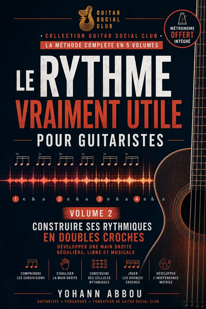 Livre Le rythme vraiment utile - Volume 2 : Contenu structuré pour progresser vite : notions essentielles, exercices guidés et repères concrets pour appliquer immédiatement la méthode en pratique réelle. pour progresser à la guitare avec une méthode claire